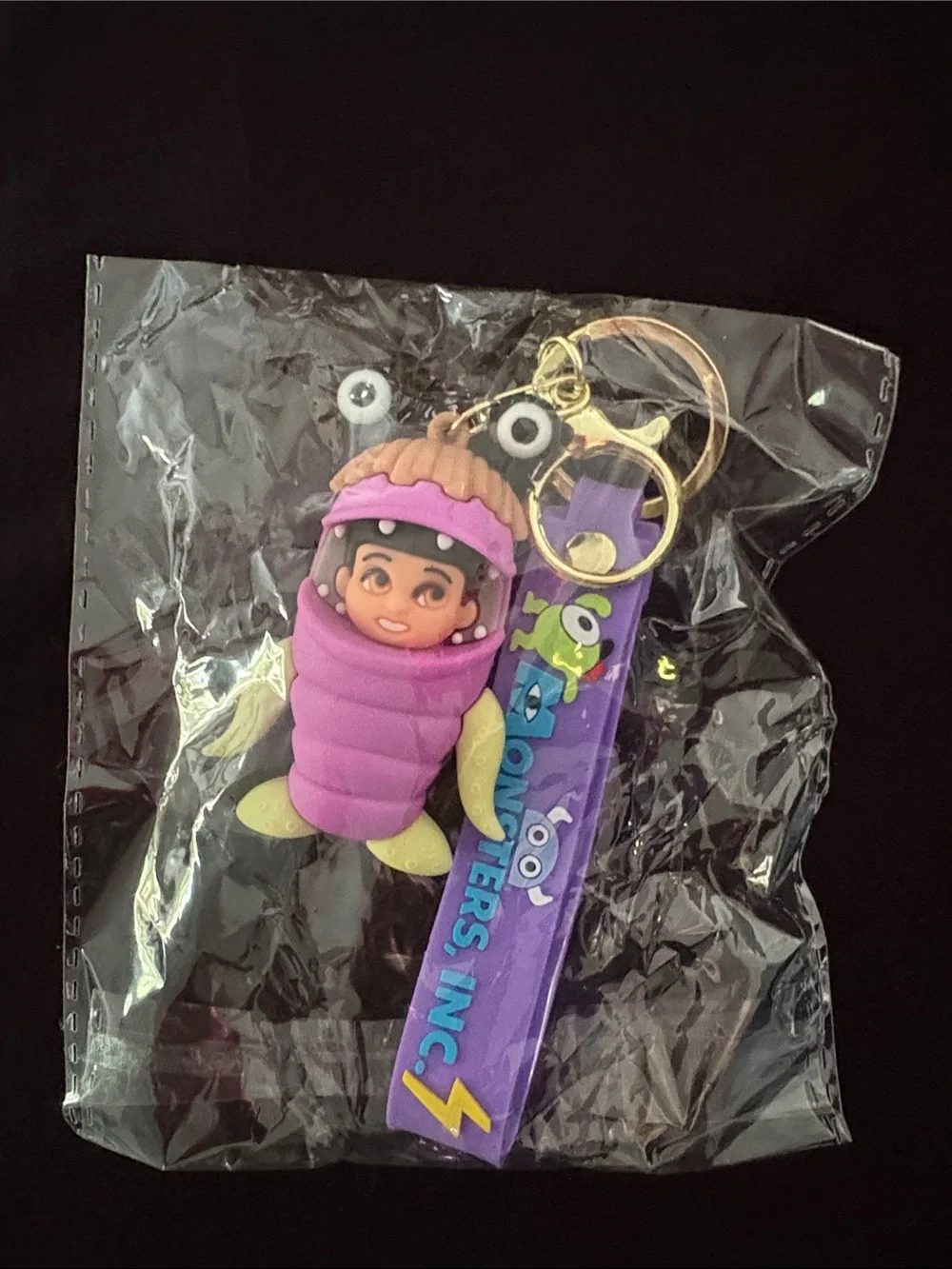 Purple Monsters Inc Boo Character Bag Charm Keychain with Strap